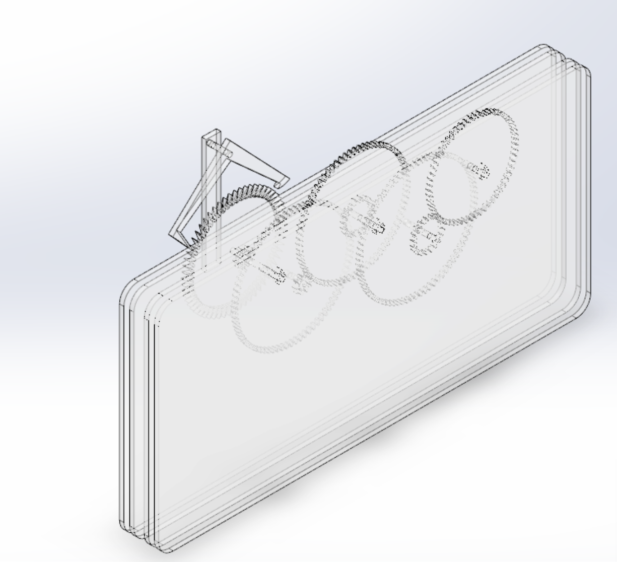 Clock mechanism motion study — gears and linkages